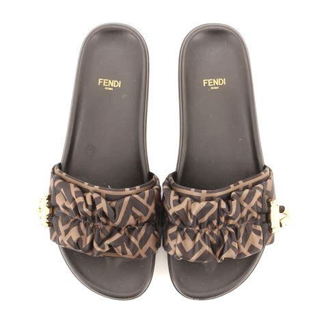 fendi feel satin sandals|fendi sandals flat woman.